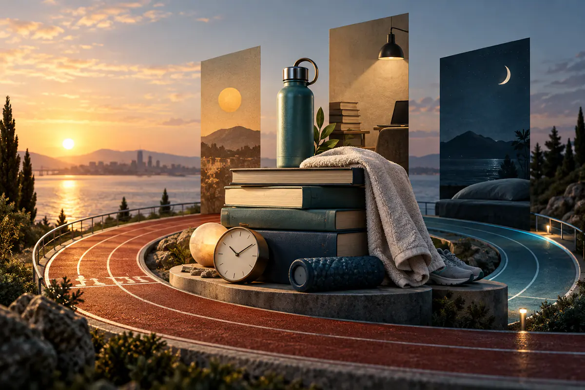 Öğrenci sporcular için zaman ve enerji planı için özgün premium eğitim kapağı