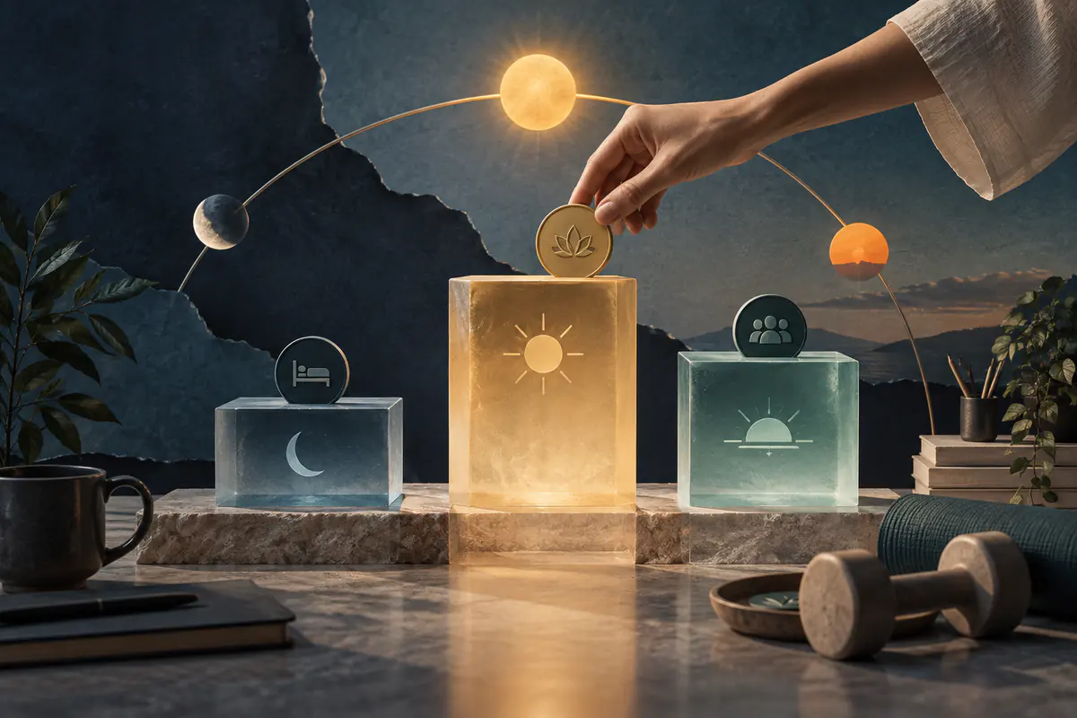 Enerjiye göre zaman planlama için özgün premium eğitim kapağı